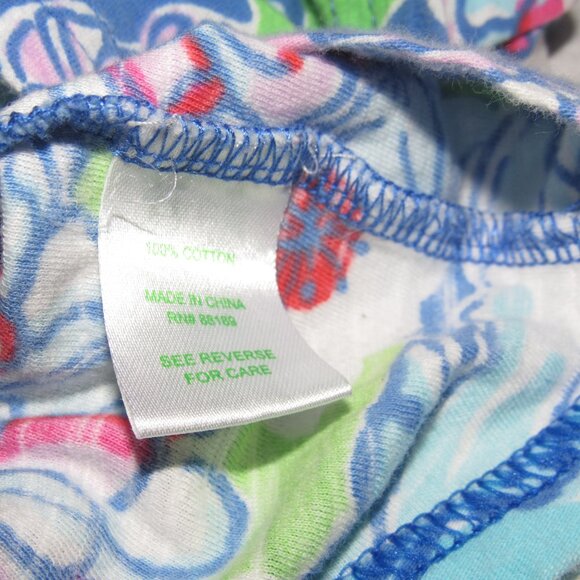 Lilly Pulitzer Blue Pink Green Floral Dress Size Small 100% Cotton Coastal Chic - Picture 9 of 10